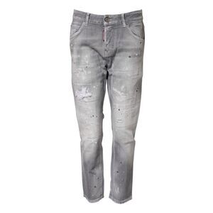 Dsquared² Gray Washed Mid Waist Tapered Women's Jeans